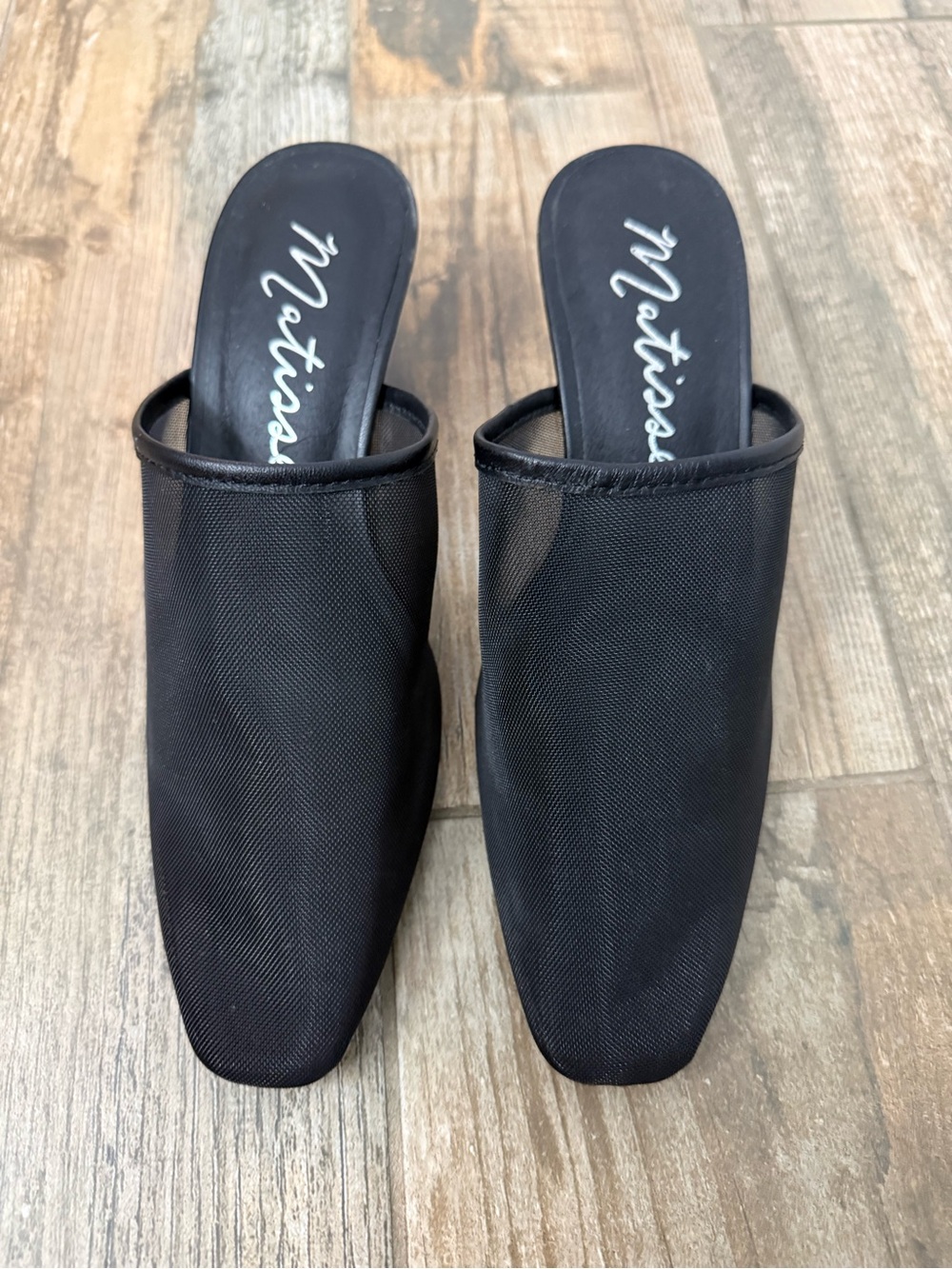 Matisse Black Square Toe Slip-On Mules